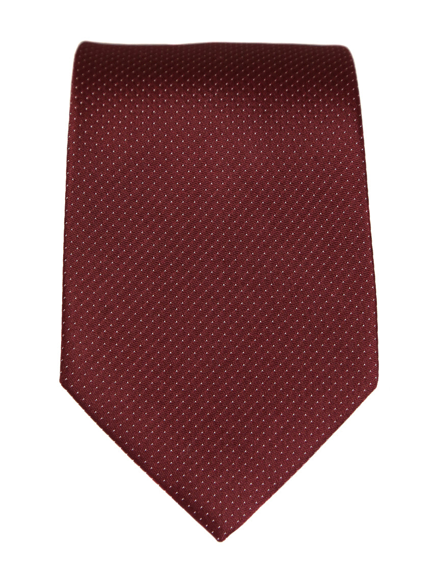 DÉCLIC Classic Microdot Tie in Burgundy - Stylish Men's Necktie for Office, Wedding & Formal Events
