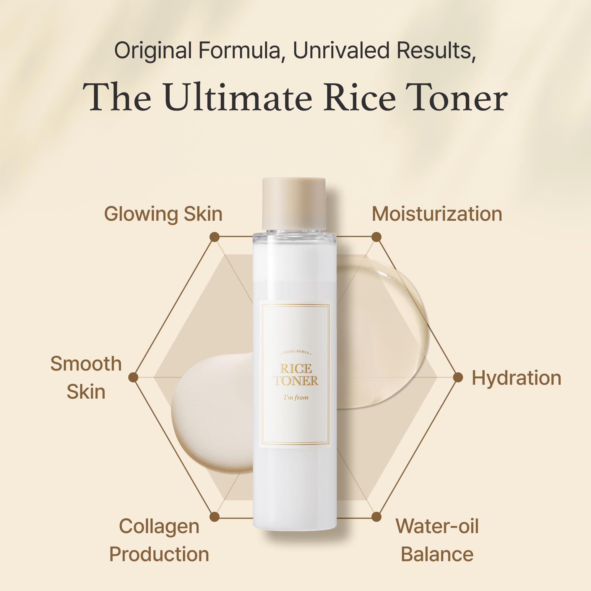 I'm From Rice Toner - Korean Milky Toner for Glowing Skin with Niacinamide | Hydrating Essence for Dry, Dull & Combination Skin | Vegan, Fragrance-Free Formula for Glass Skin Effect (5.07 Fl Oz) | Perfect for Daily Skincare Routine & Nighttime Hydration