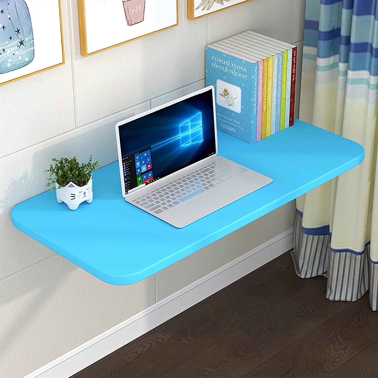 Wall-Mounted Drop Leaf Folding Table - Solid Wood Floating Desk for Laundry Room, Home Bar, Kitchen & Dining Room - Space Saving Wall Mounted Workstation for Small Spaces (Multiple Sizes Available)