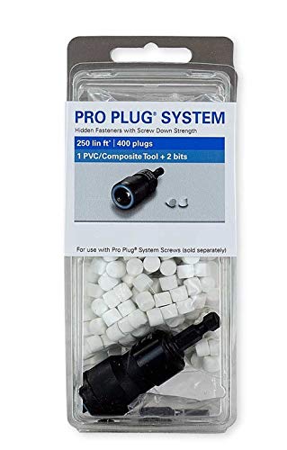 Pro Plug PVC Plugging System for AZEK Frontier Trim - 400 Plugs & Installation Tool | Fastener Solution for Decking, Fencing & Exterior Trim Projects