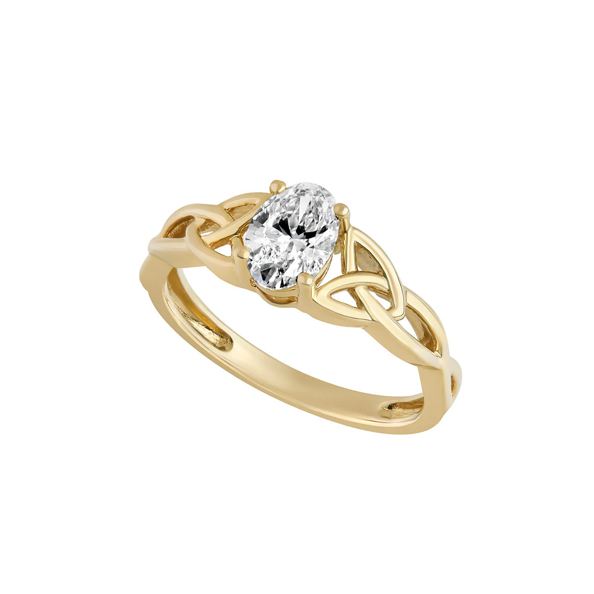 14K Gold Oval Lab-Grown Diamond Trinity Knot Ring - 0.75ct Wedding Band, Anniversary Gift, Promise Ring for Women - Perfect for Engagements, Valentine's Day & Special Occasions