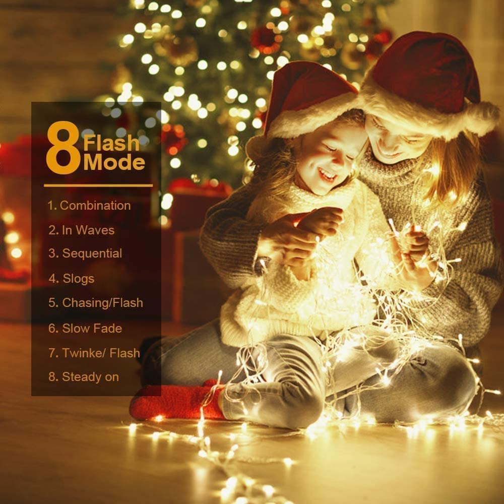 Quntis 500 LED Christmas String Lights 328ft, Waterproof Fairy Lights for Outdoor/Indoor - Home, Wedding, Party Decor