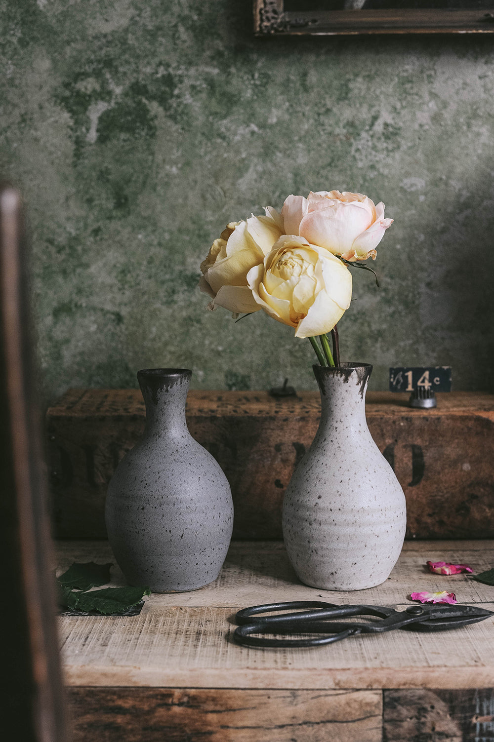 Handmade Brown Stoneware Bud Vase - Small Ceramic Flower Vase for Home Decor, Wedding Centerpieces & Tabletop Arrangements