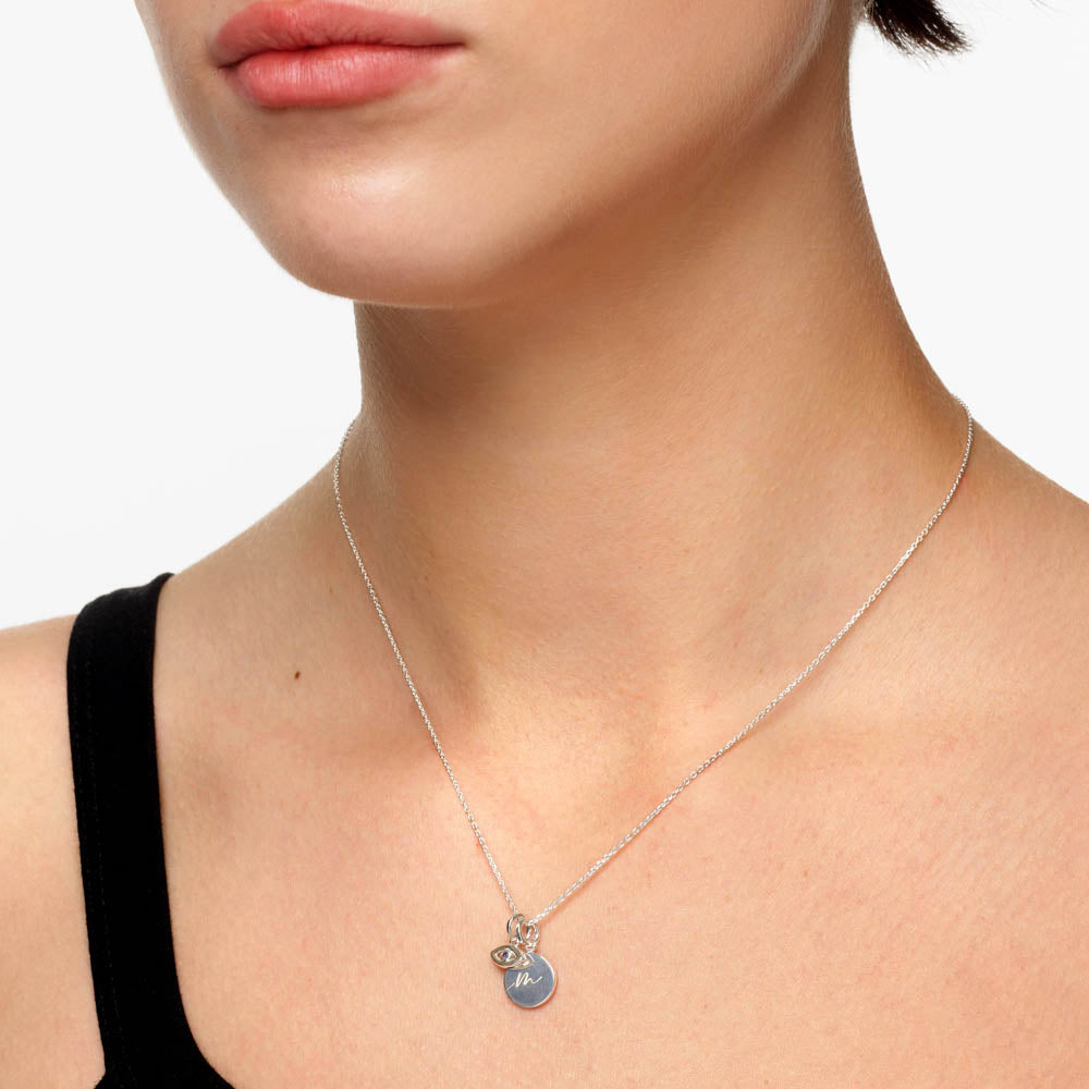 Personalized Evil Eye Necklace in Sterling Silver - Protection Jewelry for Women, Gift for Her, Birthday & Anniversary Present