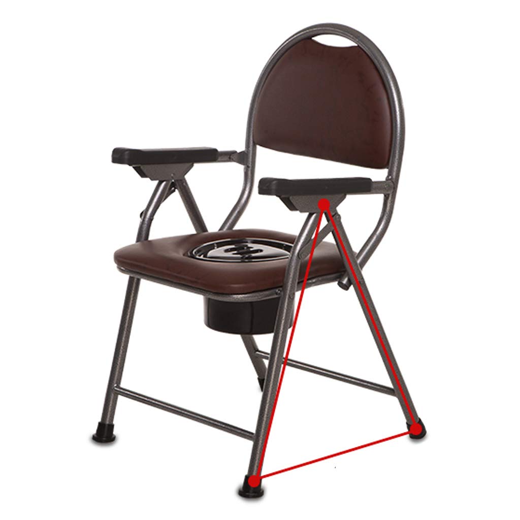 Lightweight Portable Toilet Chair - Foldable Bedside Commode with Safety Frame & Non-Slip Leg Pads for Elderly & Disabled | Home Bathroom Support for Seniors, Post-Surgery Recovery & Mobility Assistance