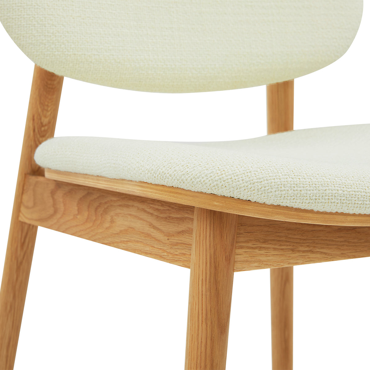 Lando Fabric Dining Chair - Solid Oak Wood Frame, Comfortable Upholstered Seat - Perfect for Kitchen, Dining Room, and Home Office Use