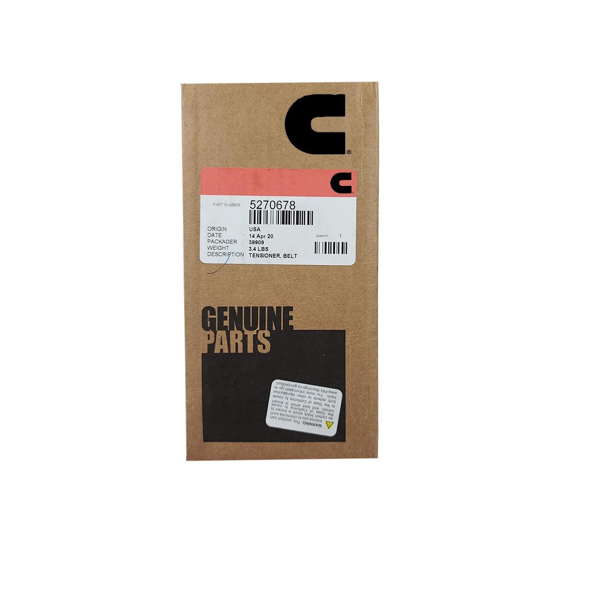 Genuine Cummins 5270678 Belt Tensioner Replacement - Heavy Duty Engine Accessory for Dodge Ram 2500 3500, Freightliner, Peterbilt Trucks - Perfect for Off-Roading, Towing & Commercial Use