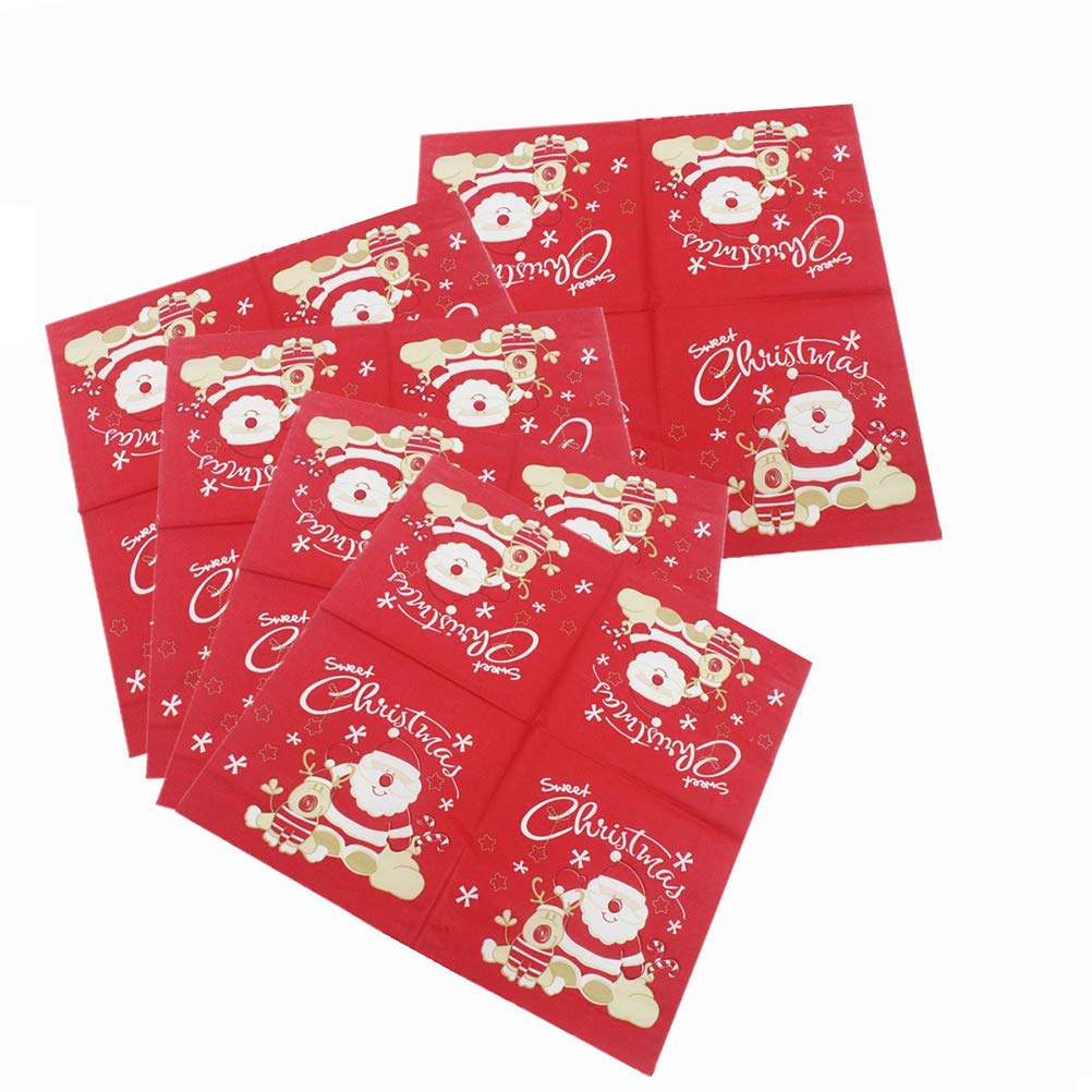 Christmas Disposable Napkins - 40 Pcs Lovely Elk Pattern Holiday Dinner Tissue for Xmas Party, Thanksgiving, New Year & Winter Celebrations - Perfect for Festive Table Decorations, Family Gatherings & Office Parties