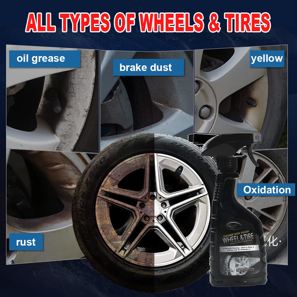 Air Jungles Car Wheel & Tire Cleaner 16.9 Fl Oz (2-Pack) - Acid-Free Brake Buster Wheel Cleaner for Aluminum & Chrome Rims - Safe for All Wheel Finishes - Perfect for Car Detailing, Auto Shops & DIY Cleaning