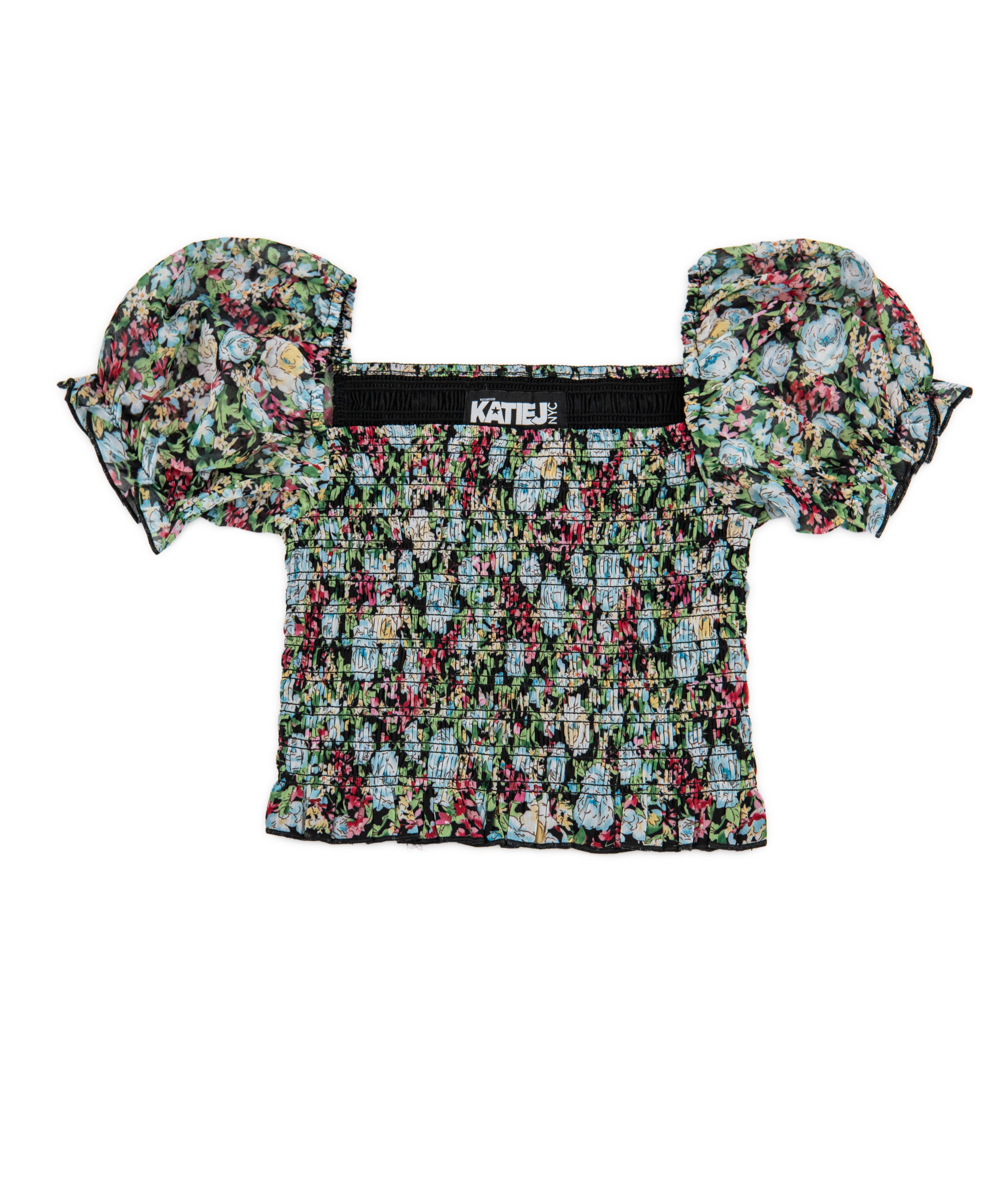 Katie J NYC Girls Beaded Floral Sheer Marlee Top - Stylish Sheer Blouse for Girls, Perfect for Parties, Weddings & Special Occasions