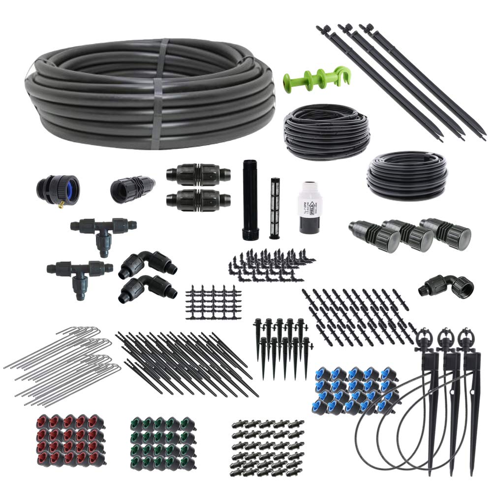 Premium Drip Irrigation and Microsprinkler Kit for Gardens, Lawns & Landscapes - Deluxe Water-Saving System for Efficient Plant Watering | Perfect for Backyards, Greenhouses & Raised Beds