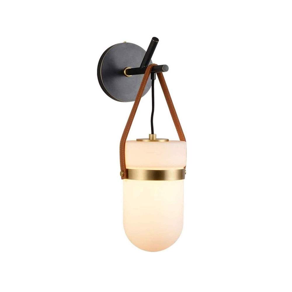 Modern Nordic Wall Sconce Light Fixture - Copper & Glass Wall Lamp for Living Room, Bedroom, Staircase - Creative Home Decor Lighting for Bedside, Balcony, and Hallway Ambiance