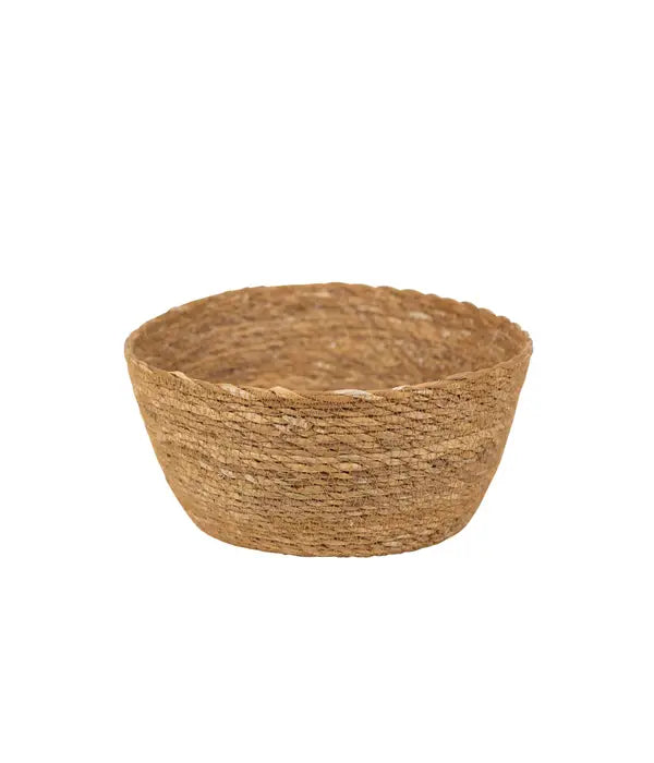 Vintage Holga Woven Basket Bowl - Handmade Natural Fiber Storage for Fruits, Bread & Home Decor | Perfect for Farmhouse & Boho Style Kitchens