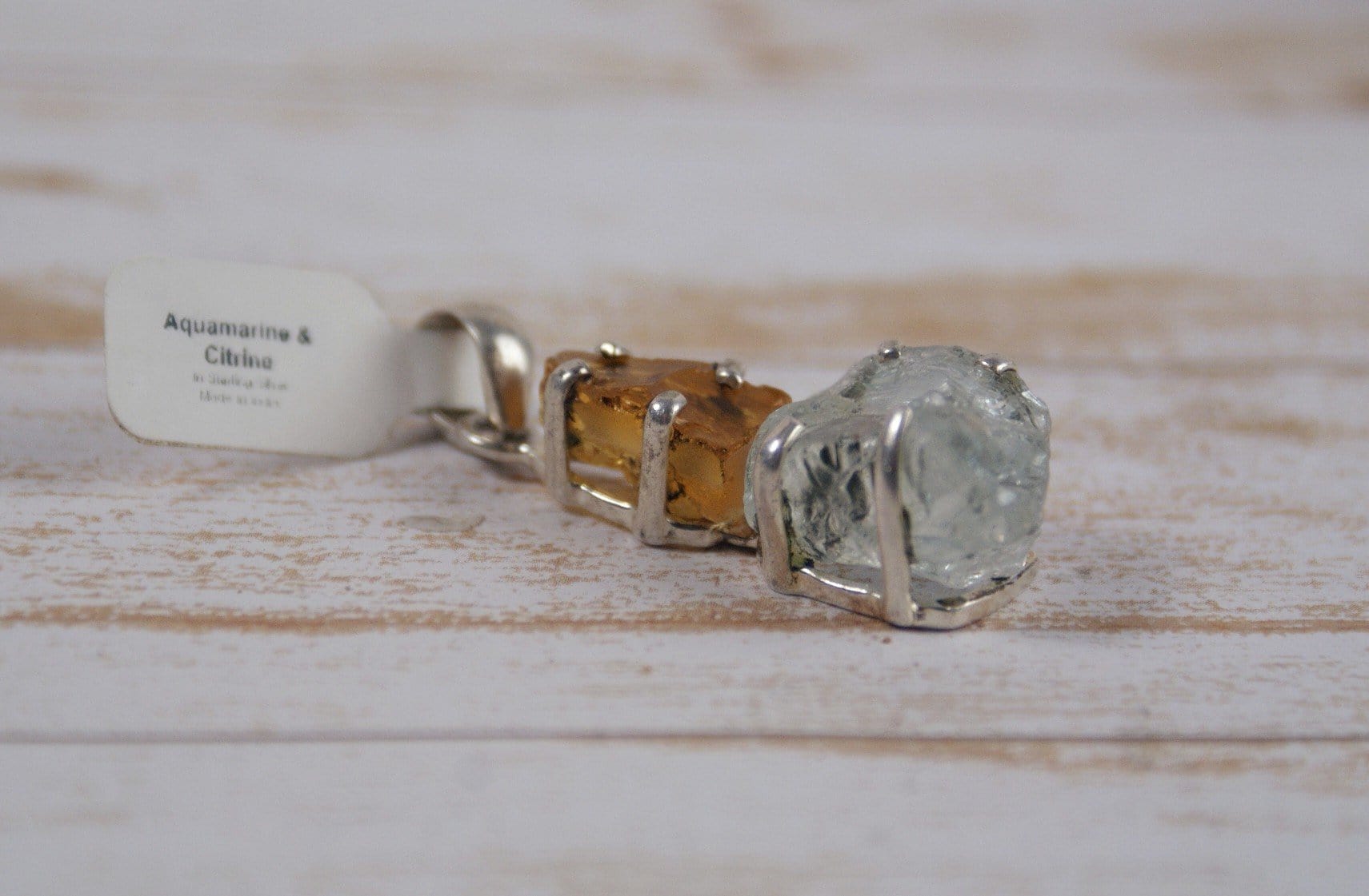 Natural Citrine and Aquamarine Gemstone Pendant Necklace - Elegant Healing Crystal Jewelry for Women - Perfect for Meditation, Yoga & Spiritual Gifts