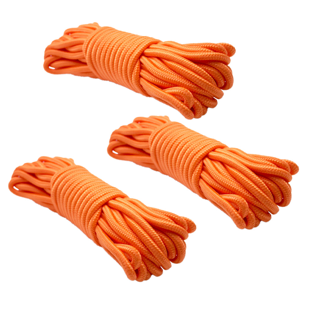 9mm x 50ft Heavy Duty Nylon Braided Rope - Strong Outdoor Camping, Hiking, Boating & DIY Rope for Secure Tying, Climbing & Survival Gear