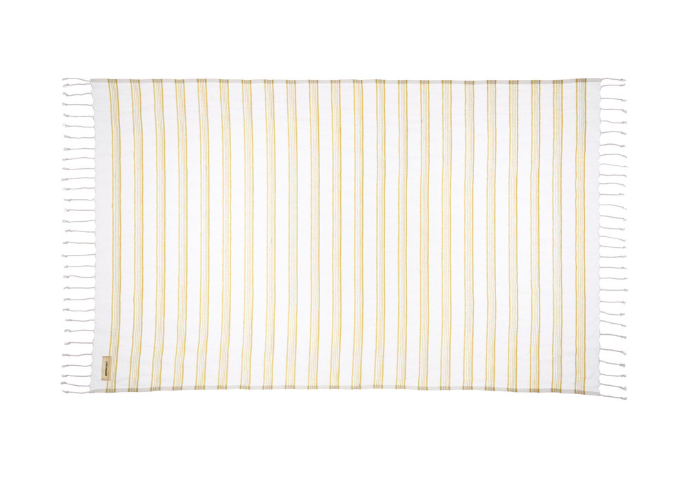 Linen House ORNOS CELERY 100% Cotton Beach Towel 100x180cm - Ultra Soft, Quick Dry, Large Bath Towel for Pool, Beach, Gym & Spa