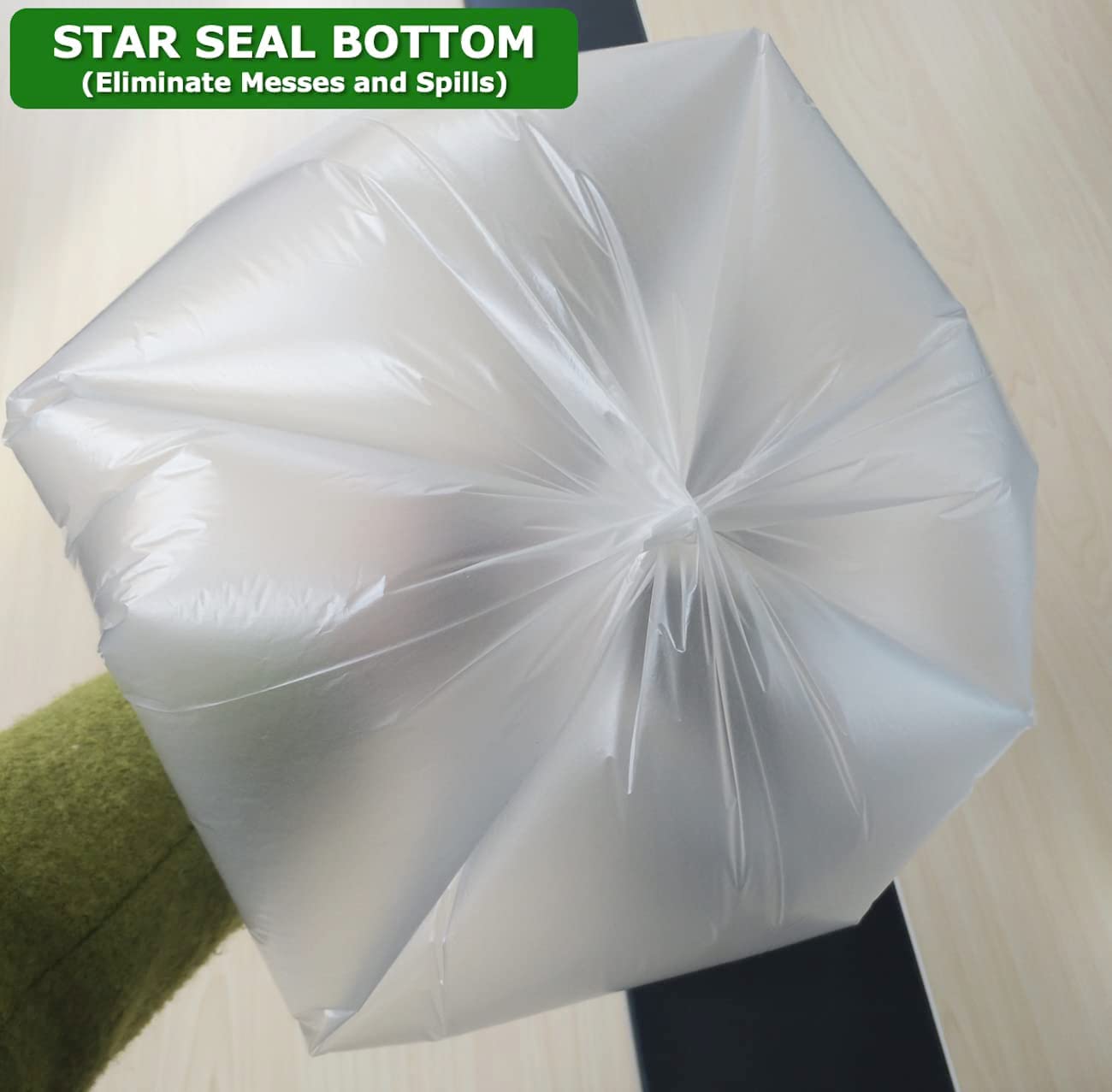 4 Gallon Small Trash Bags - Clear Plastic Wastebasket Liners for Bathroom, Home & Office Bins (200 Count) | Perfect for Kitchen, Bedroom, and Small Spaces