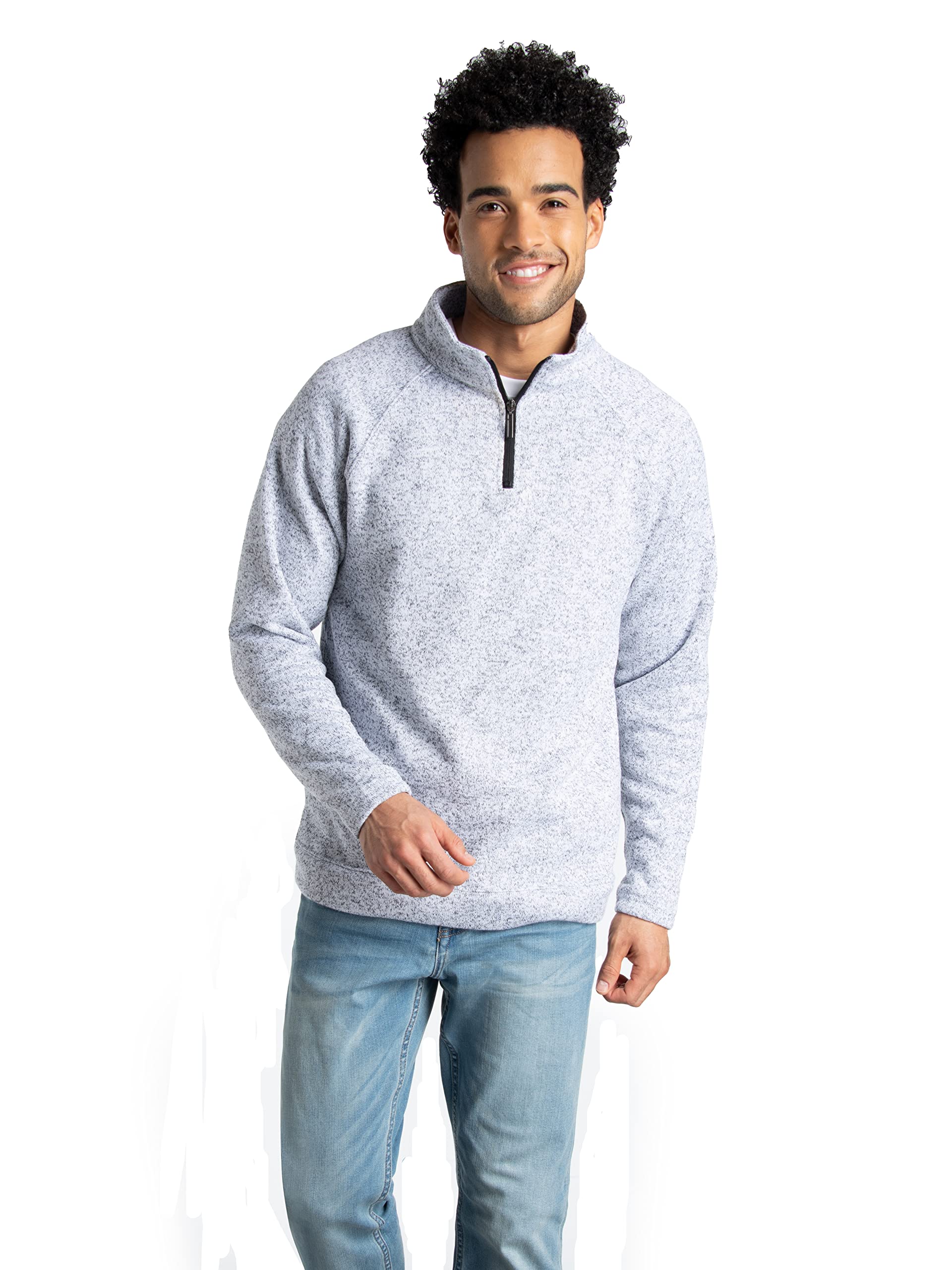 Fruit of the Loom Men's Fleece Quarter Zip Pullover Sweater - Soft & Warm (Sizes S-XXL) - Perfect for Casual Wear, Outdoor Activities & Layering in Cold Weather