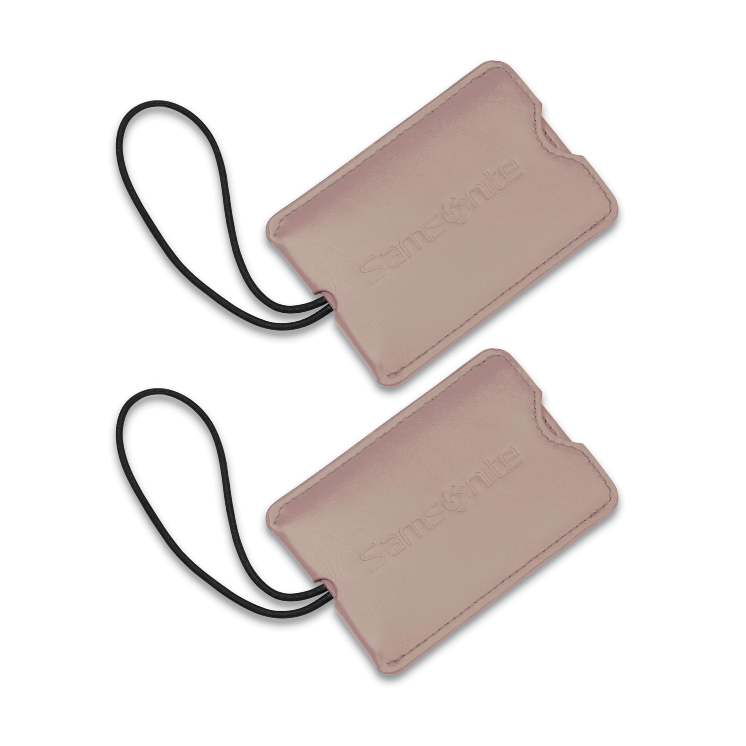 Samsonite 2-Pack Vinyl ID Tags for Luggage & Bags - Dusty Rose | Durable Pet & Travel Identification Labels for Suitcases, Backpacks & Pet Collars
