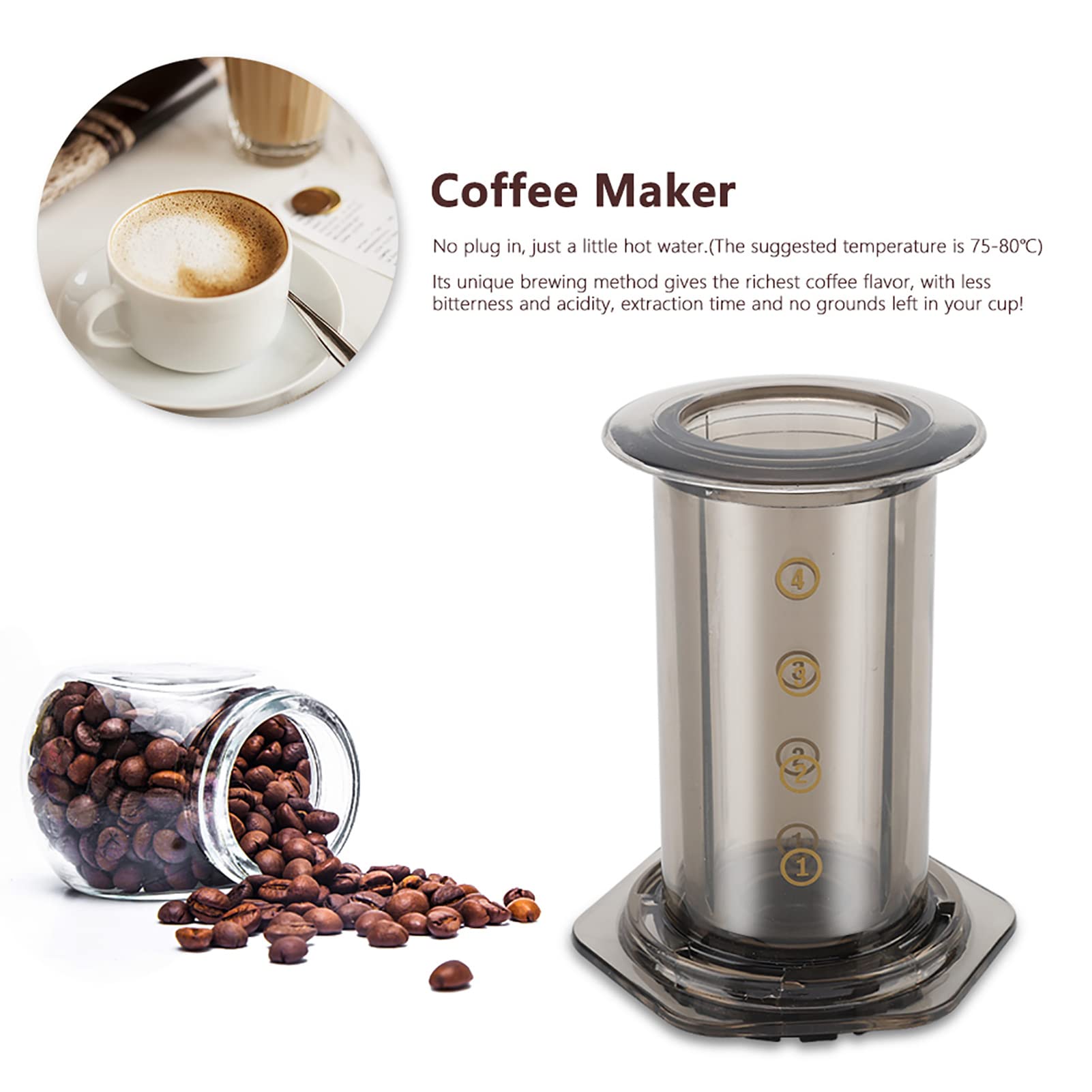 Portable Manual Espresso Coffee Maker Kit - Compact Camping Coffee Pot for Outdoor Travel, Home & Office Use | Perfect for Hiking, Backpacking & Daily Brewing