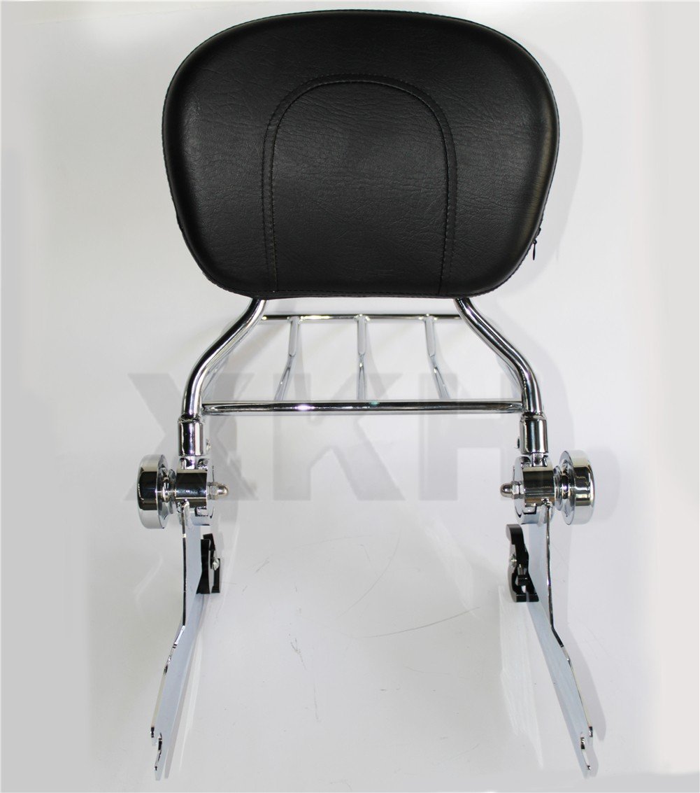 Chrome Sissy Bar Luggage Rack for Harley Davidson Softail Deluxe 2006-2017 - Heavy Duty Backrest & Storage Solution for Motorcycle Touring & Long Rides