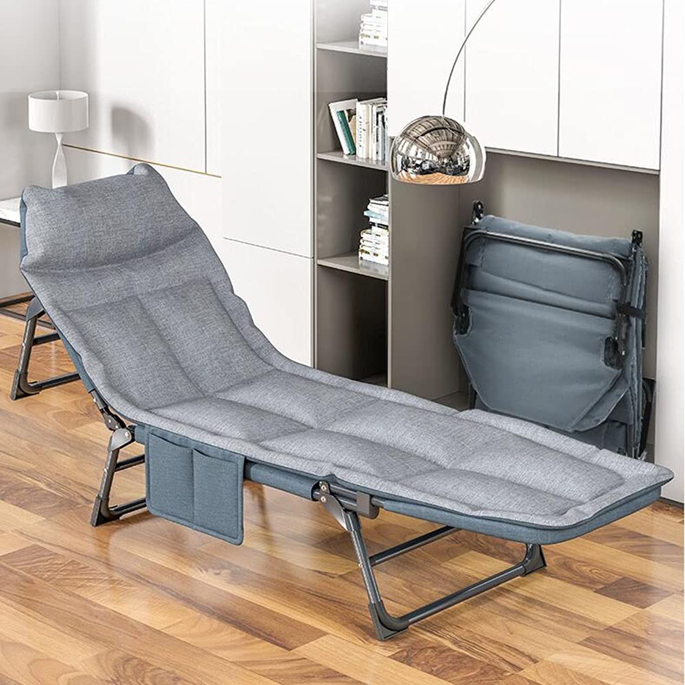 Foldable Reclining Patio Lounge Chair with 5-Position Adjustable Backrest & Comfortable Pillow - Durable Outdoor Sun Chaise for Garden, Poolside, Beach - Supports Adults & Kids up to 300lbs - Perfect for Relaxing, Sunbathing & Backyard Lounging