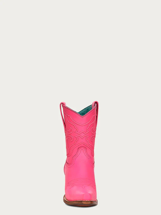 Z5137 Women's Embroidered Fuchsia Snip Toe Ankle Boots - Stylish & Comfortable for Casual Outings, Parties & Fall Fashion