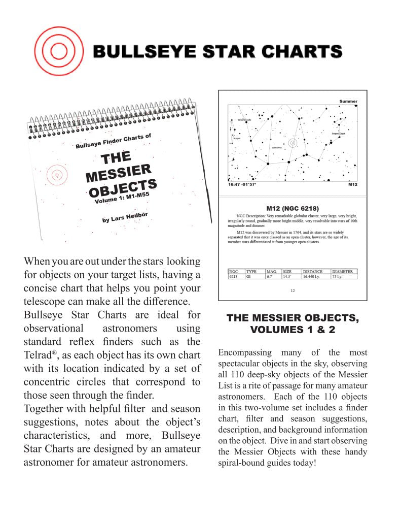 Bullseye Finder Charts for Messier Objects - Perfect for Astronomy Enthusiasts & Stargazing Adventures