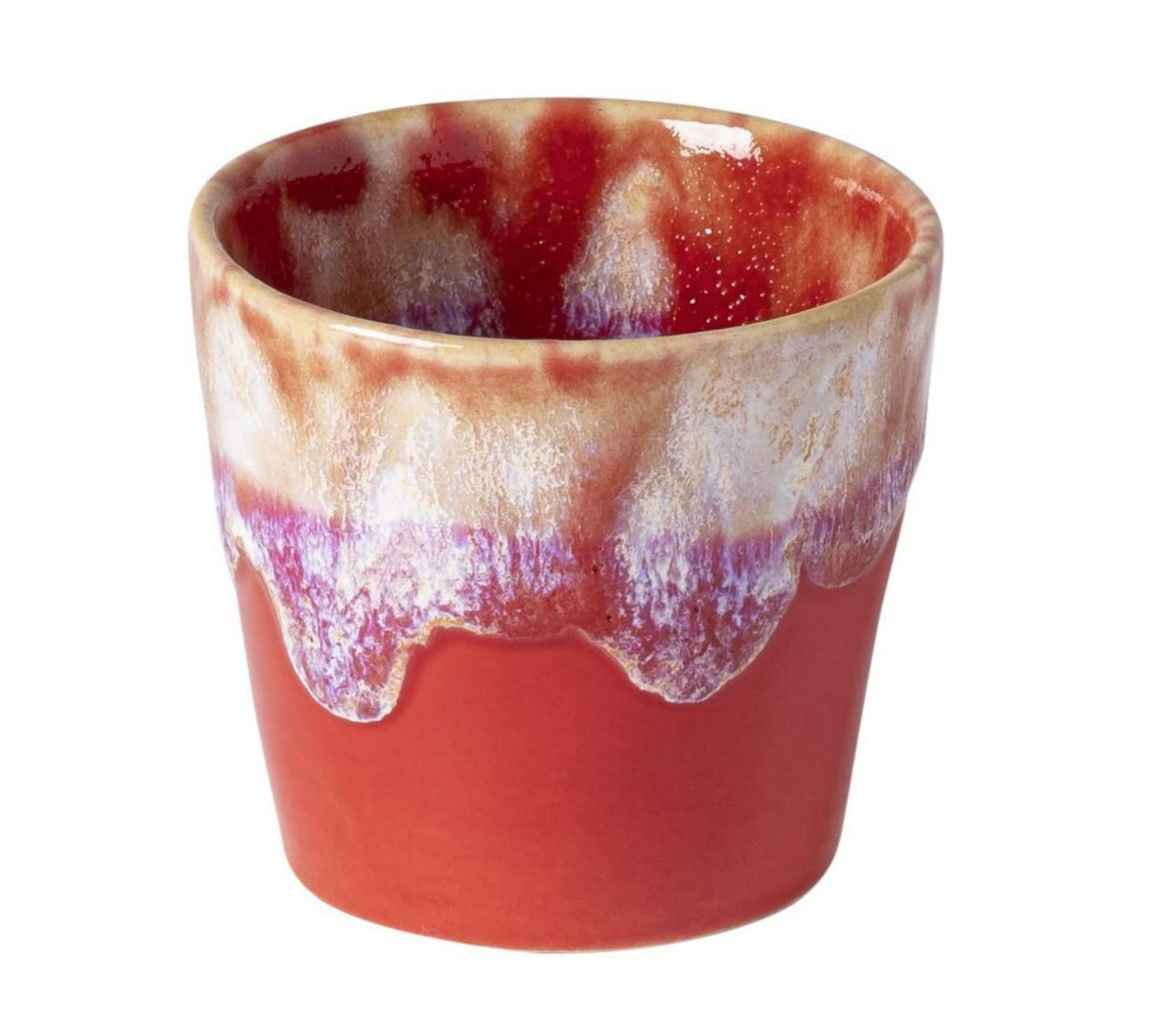 Premium COSTA NOVA Stoneware Ceramic Espresso Cup Set - 6-Piece 3oz Grespresso Collection (Red) - Durable Coffee Cups for Home, Café & Restaurant Use