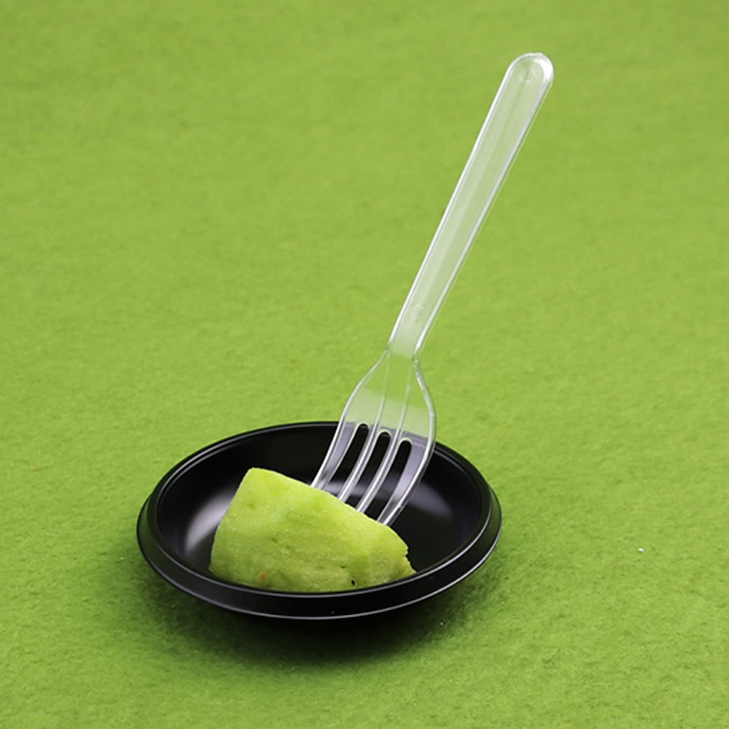 50 Pack Clear Reusable Plastic Forks - 4.5 Inch Disposable Cake Forks for Parties, Weddings, Catering & Events - Eco-Friendly Cutlery for Birthday Celebrations, Picnics & Outdoor Gatherings