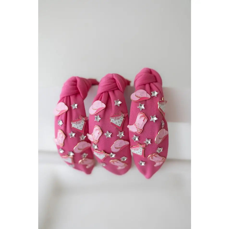 Cowgirl Beaded Headband for Women - Western Style Floral Hair Accessory for Rodeo, Country Music Festivals & Boho Fashion