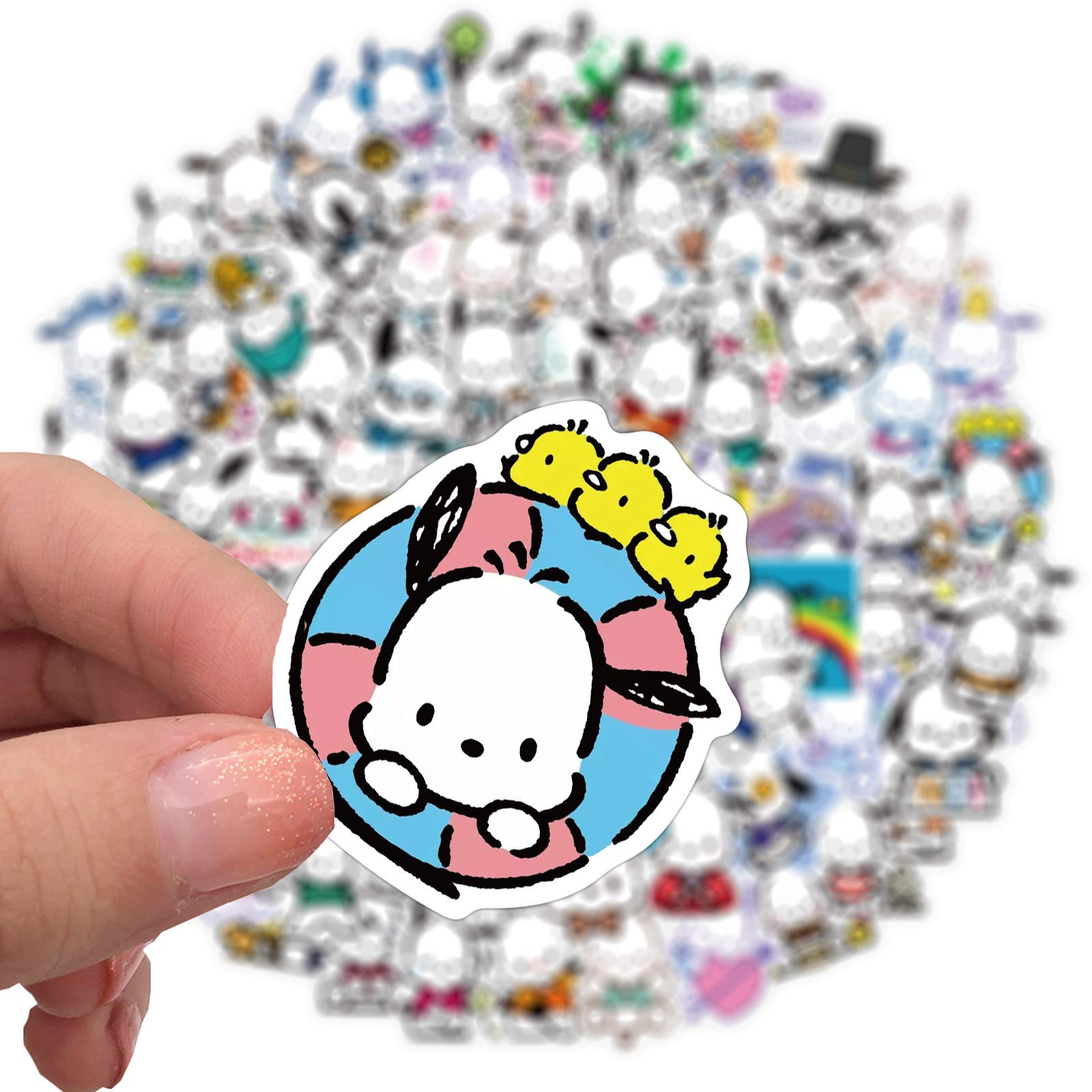 100pcs Pochacco Cartoon Stickers - Cute Funny Dog Vinyl Decals for Water Bottles, Hydro Flask, Laptop, Phone, Bike, Notebook, Car & Skateboard | Perfect for Kids, Teens & Adults DIY Decoration, School Supplies & Gift Ideas