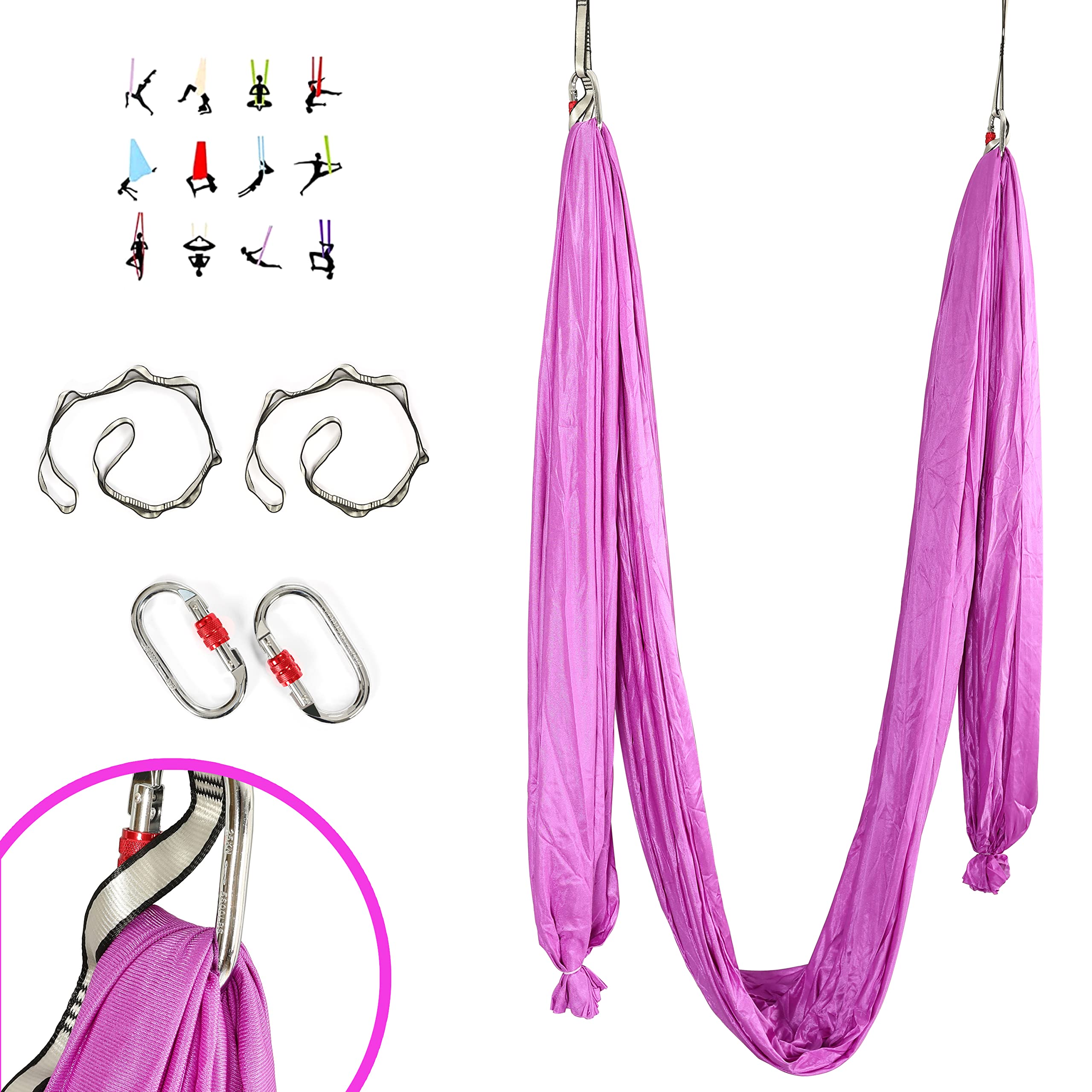 Kojem Yoga Swing Stand with Yoga Swing Set - Full Body Bundle with Safety Belts, Sturdy Aluminum Frame for Yoga Sling & Inversion Therapy - Perfect for Home Gym, Aerial Yoga, and Stress Relief