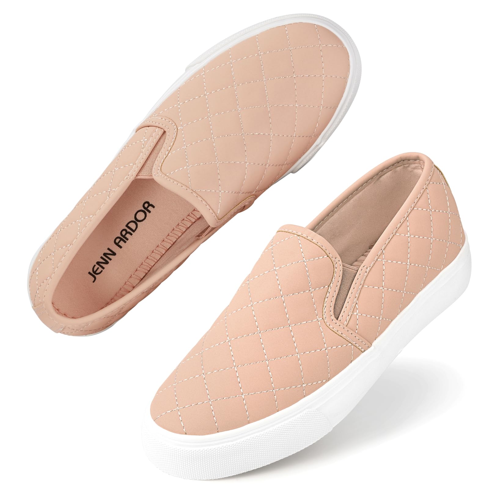 JENN ARDOR Women's Slip On Sneakers - Comfortable Casual Walking Shoes for Women | Fashion Flats for Everyday Wear, Travel & Work
