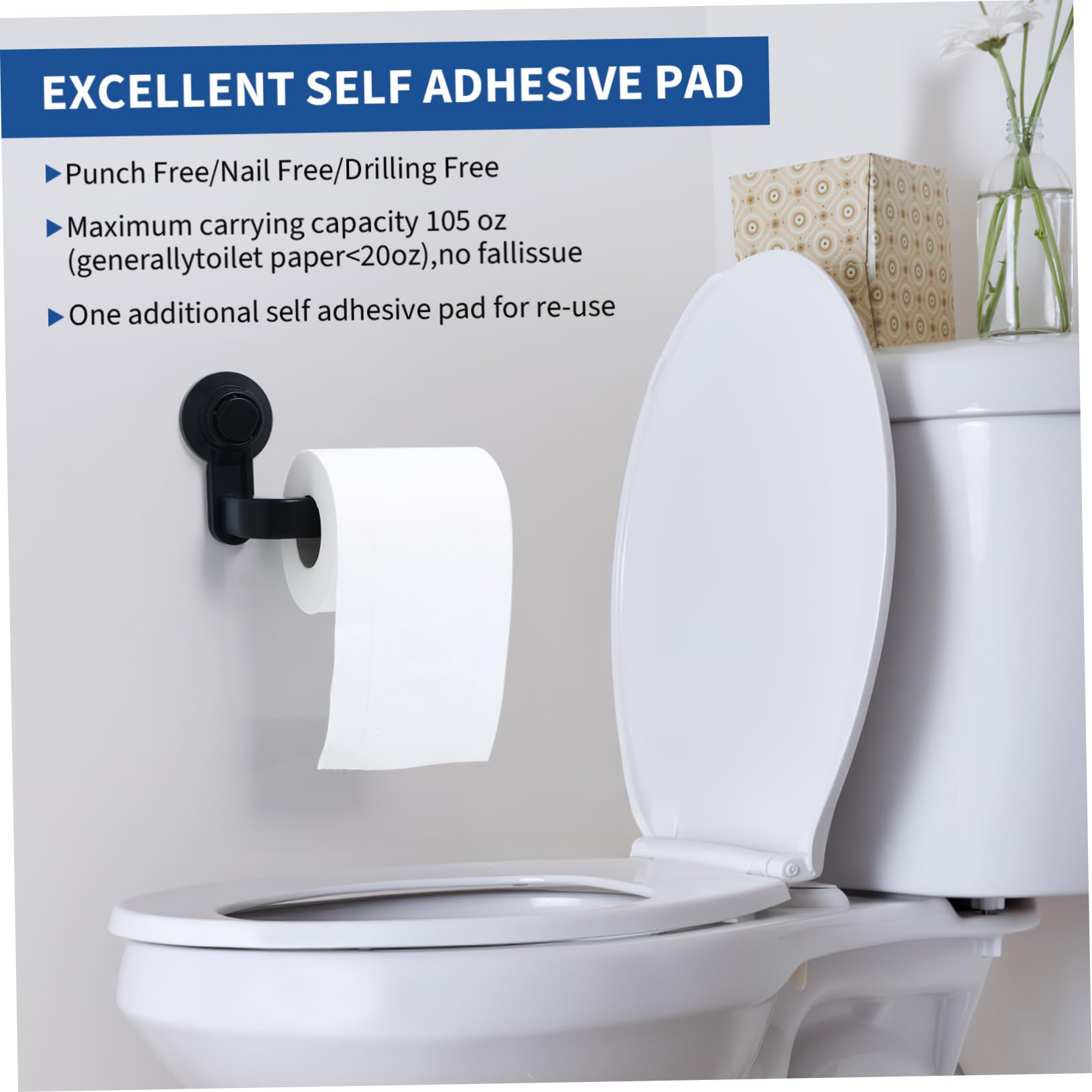 Zerodeko Metal Wall Mount Coat Hanger & Paper Towel Holder - Black Toilet Paper Stand, Paper Dispenser & PVC Hanging Organizer for Bathroom, Kitchen, Office | Space-Saving Storage Solution for Towels, Utensils & Turkish Tea Glasses