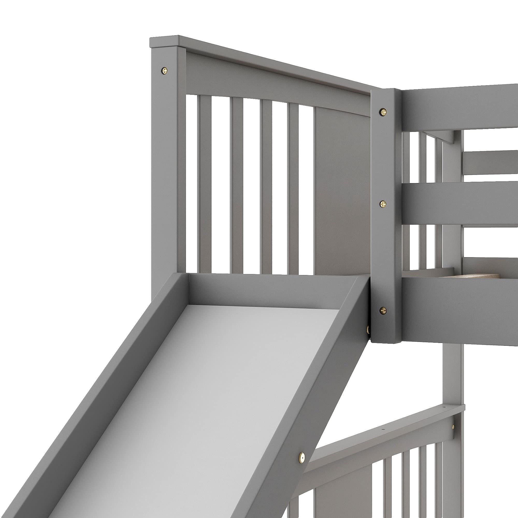 Twin Over Twin Bunk Bed with Slide and Ladder - Sturdy Kids Bunk Beds for Boys & Girls, Space-Saving Twin Size Bunk Bed for Siblings, Teens & Small Rooms | Perfect for Bedrooms, Dorms & Vacation Homes