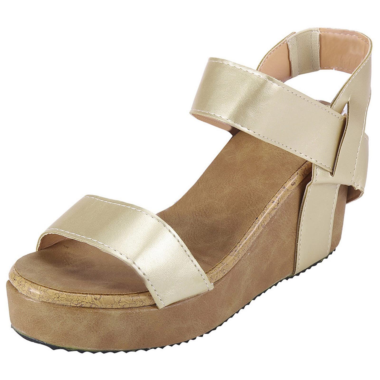 Women's Dress Sandals - Comfortable High Heel Peep Toe Sandals for Spring & Summer | Sloped Wedge Heel for Casual Outings & Beach Vacations