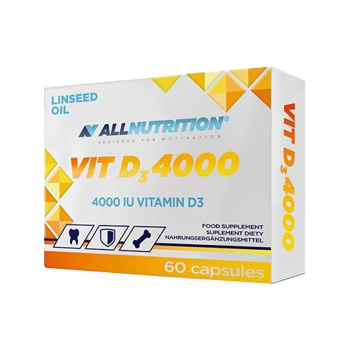 Allnutrition Vitamin D3 4000 IU - 60 Softgel Capsules for Immune Support, Bone Health & Energy Boost - Perfect for Daily Supplementation & Winter Wellness