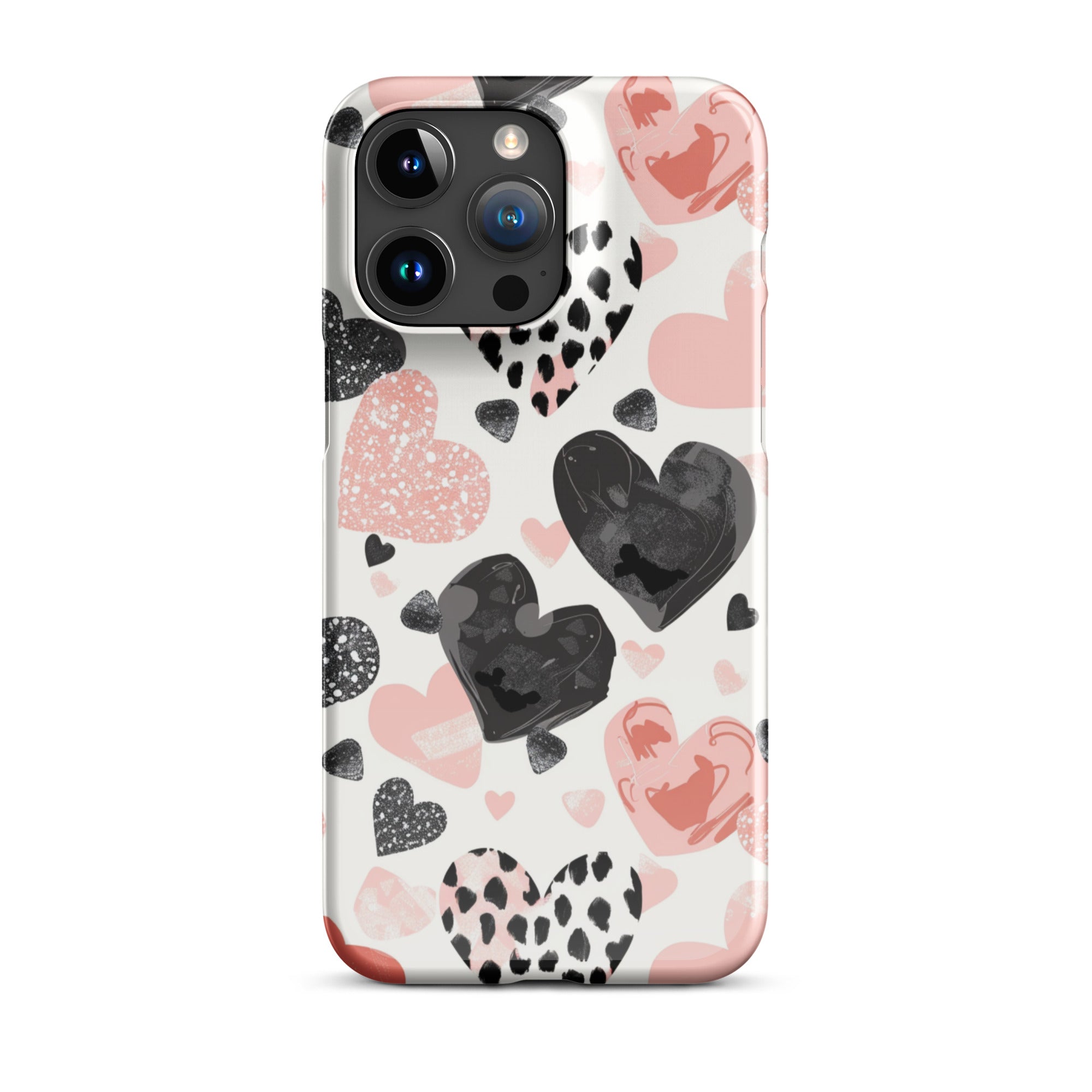 Diamond Hearts Snap Case for iPhone 14 Pro Max - Elegant Rhinestone Design, Slim Protective Cover - Perfect for Everyday Use, Parties & Special Occasions