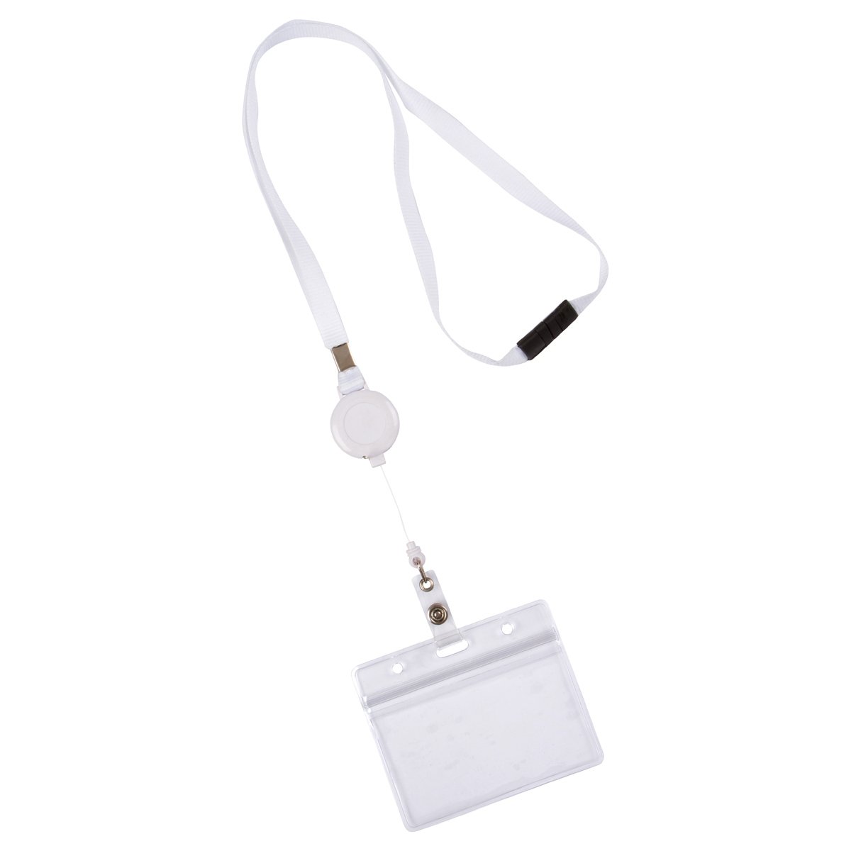 5-Pack Retractable Lanyard with Breakaway Clasp & ID Holder - for Work, Events, Conventions