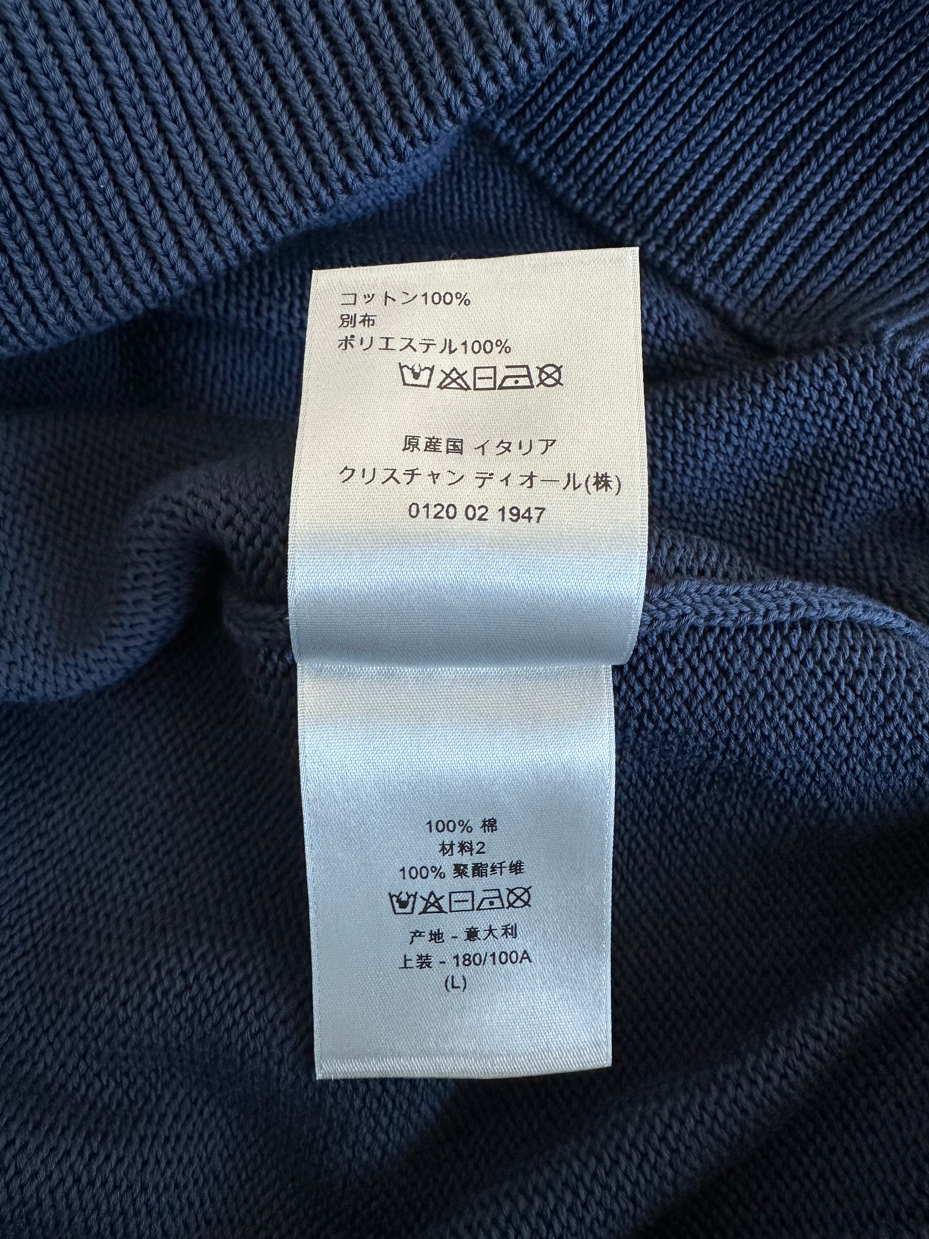 Dior Navy & Beige Oblique Knit Sweater for Women - Luxury Cashmere Pullover | Perfect for Winter Fashion & Holiday Outfits
