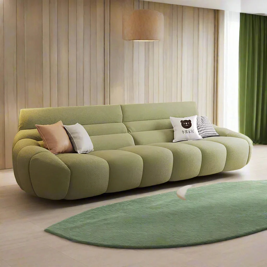 Mid Century Modern Lazy Couch Sofa Set - 3 Piece Living Room Furniture for Relaxing & Lounging | Perfect for Small Spaces, Apartments and Cozy Home Decor