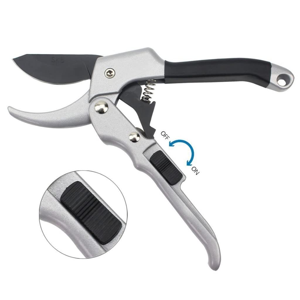 8 Inch Power Drive Ratchet Anvil Pruning Shears - Heavy Duty Garden Scissors for Tree Trimming, Branch Cutting & Plant Care | Ideal for Gardening, Landscaping & Outdoor Use
