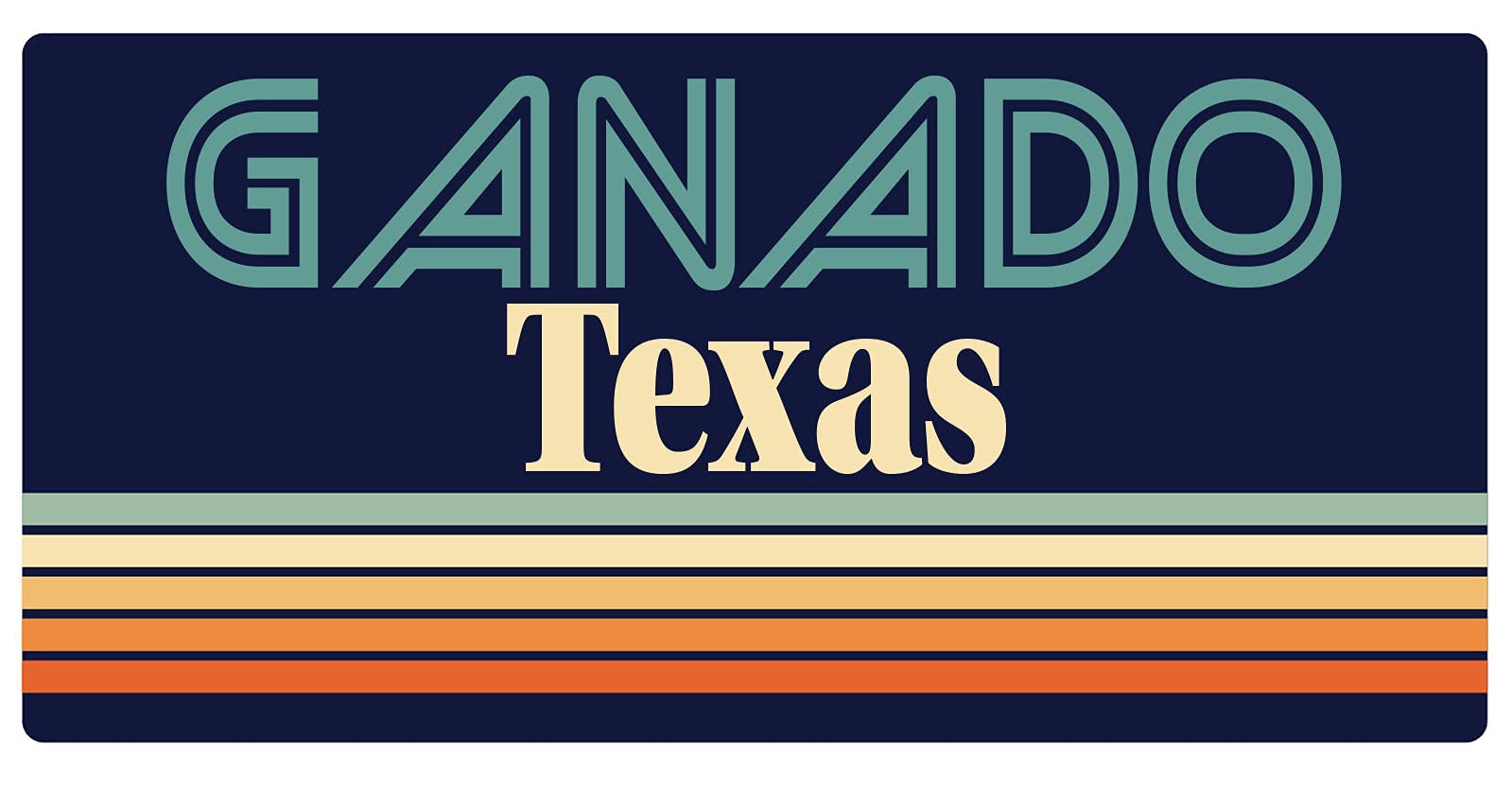 Ganado Texas 5 x 2.5-Inch Retro Fridge Magnet - Vintage Cowboy Design for Refrigerators, Lockers & Metal Surfaces - Perfect for Home, Office & Gifts