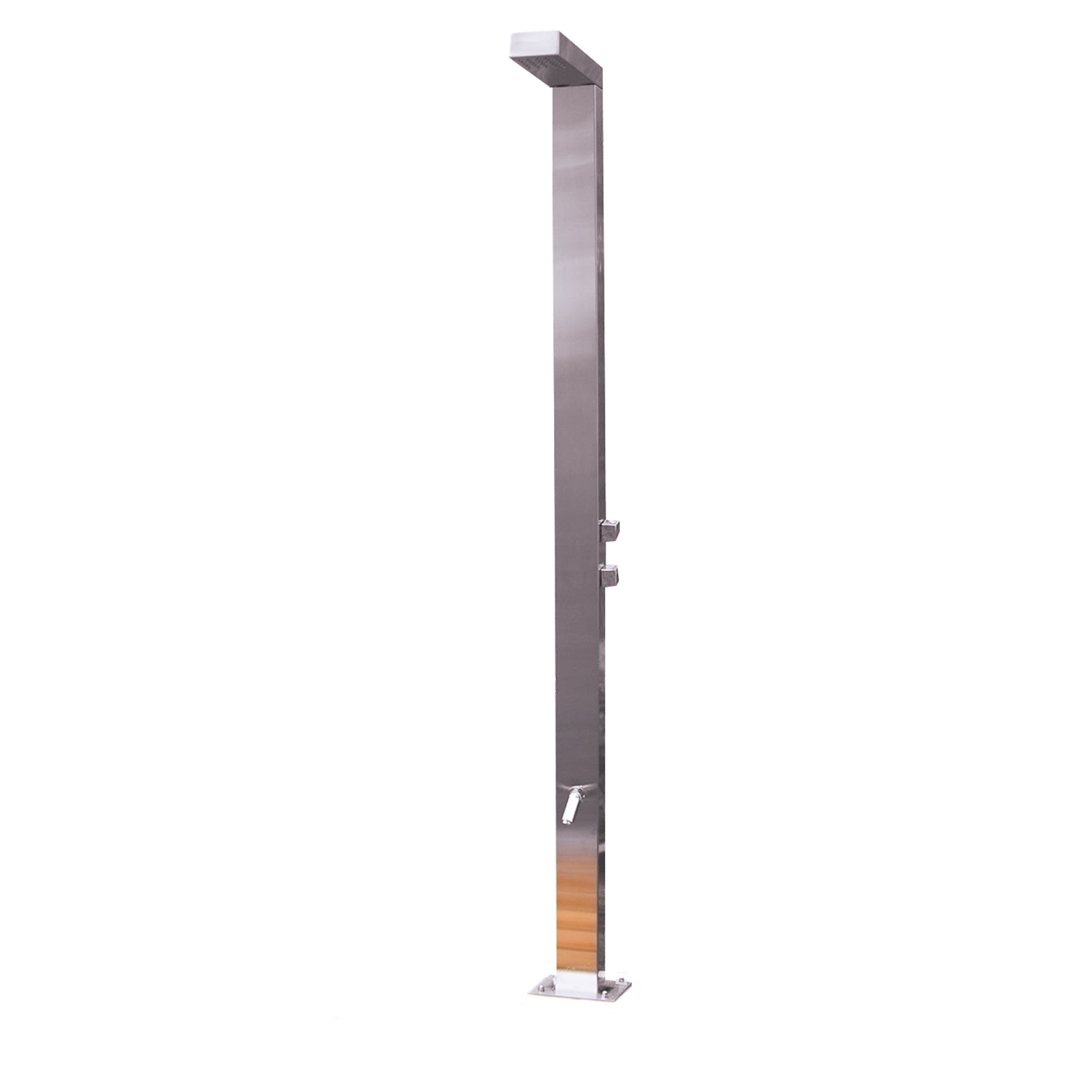 DAX Outdoor Shower for Poolside & Garden - Stainless Steel Rainfall Shower Head with Foot Wash, Chrome Finish (82.7