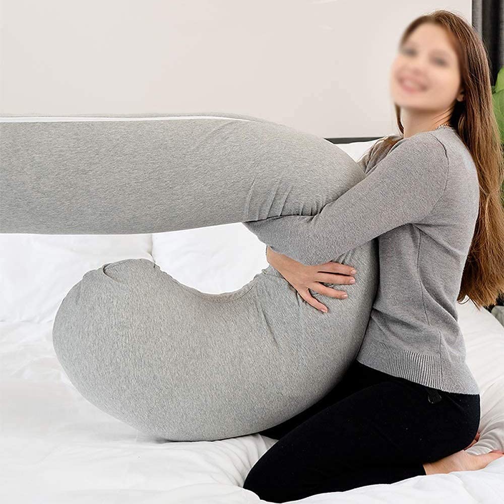 C-Shaped Full Body Pregnancy Pillow for Side Sleepers - Soft Maternity Support Pillow with Comfortable Relief for Back, Hips & Belly - Washable Nursing Pillow for Pregnant Women - Perfect for Sleeping, Nursing & Relaxing During Pregnancy