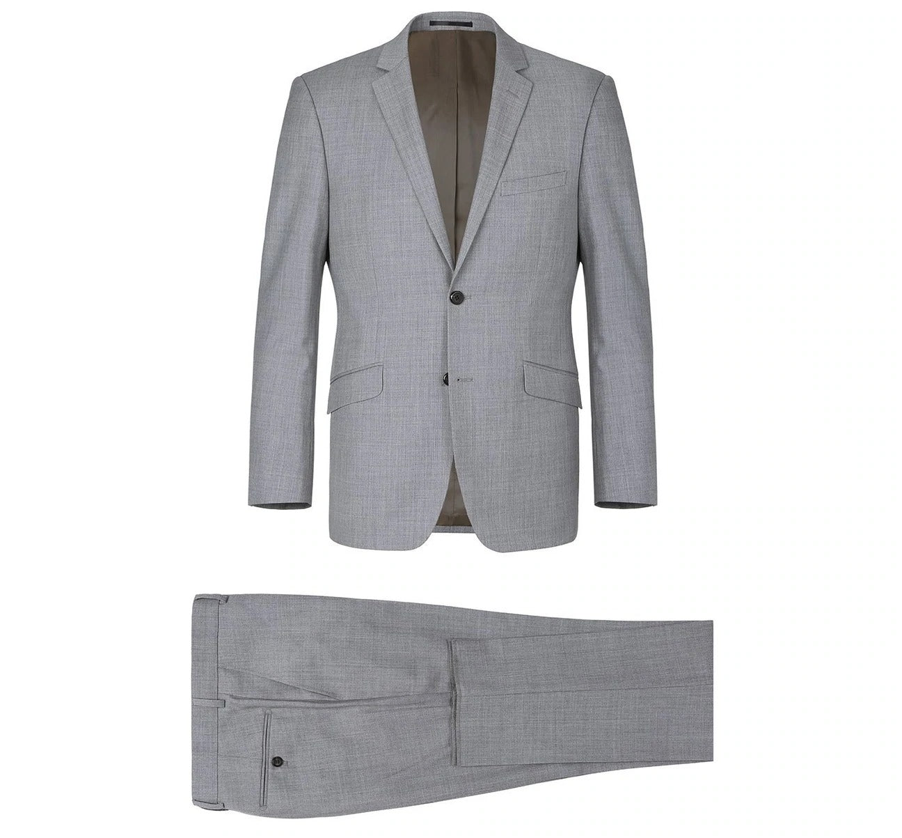 Alessandro Vitello by Renoir Grey 2-Piece Classic Fit Notch Lapel Wool Suit 508 5 | Premium Business Attire for Weddings, Office & Formal Events