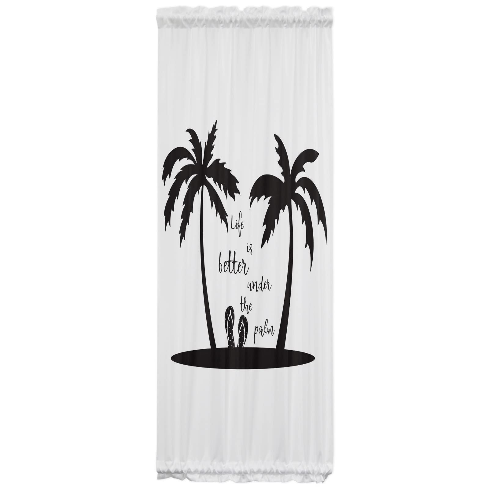 Summer Beach Palm Tree Slipper Door Curtains - 25