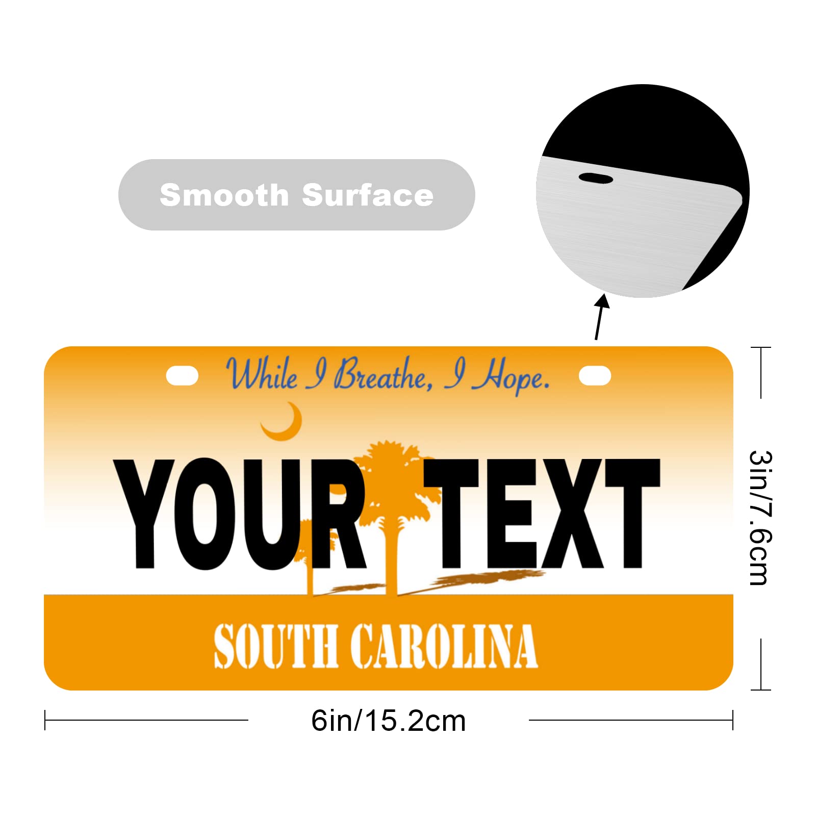 Custom Personalized South Carolina Mini License Plate 6x3 Inch - Unique Kids Toy Car, Bicycle, Scooter, Golf Cart, Motorcycle & ATV Accessory - Perfect for Gifts, Room Decor & Vehicle Customization
