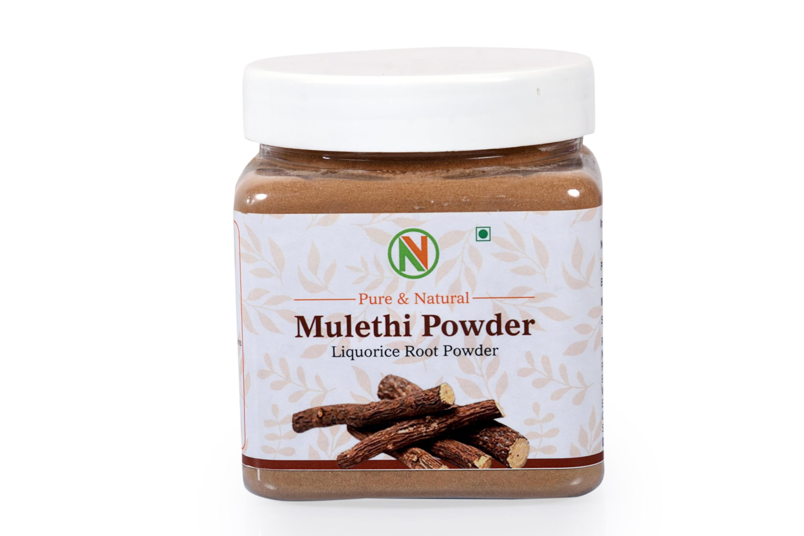 NatureVit Mulethi Powder (Yashtimadhu/Licorice) 250g Jar - Organic Face & Hair Care, Edible Supplement | Skin Brightening, Acne Treatment, Hair Growth | Natural Preservative-Free for DIY Beauty & Wellness